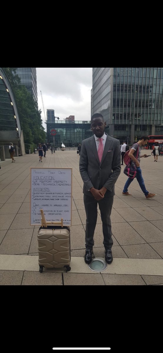 This person has reached out to me and seeking an entry-level role/work experience in investment banking and financial services. He’s been by Canary Wharf station with his CV and worked as a technician apprentice and interned in FS. If anyone can help, please do let me know!