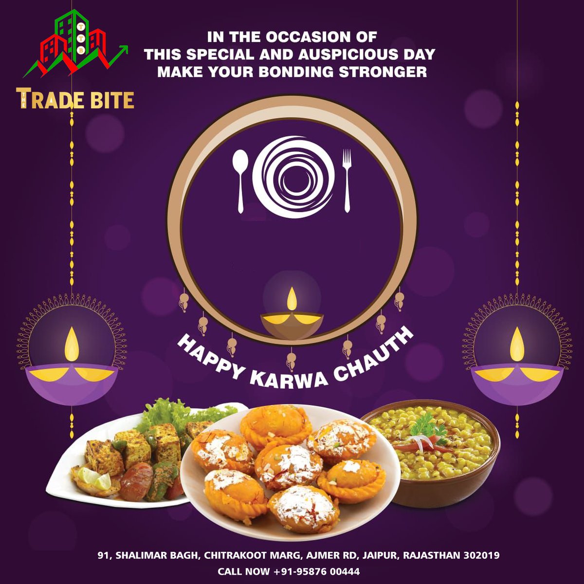 TheTradeBite's tweet photo. As you celebrate the bond of marriage, wishing you a life of love and togetherness today and always. Happy Karva Chauth.
#HappyKarwaChauth
#thetradebite #restaurant_in_chitrakoot #restaurant_in_vaishalinagar #restaurantttb #restaurantthetradebite #zomatojaipur
#swiggy https://t.co/mPlKBbPEGb