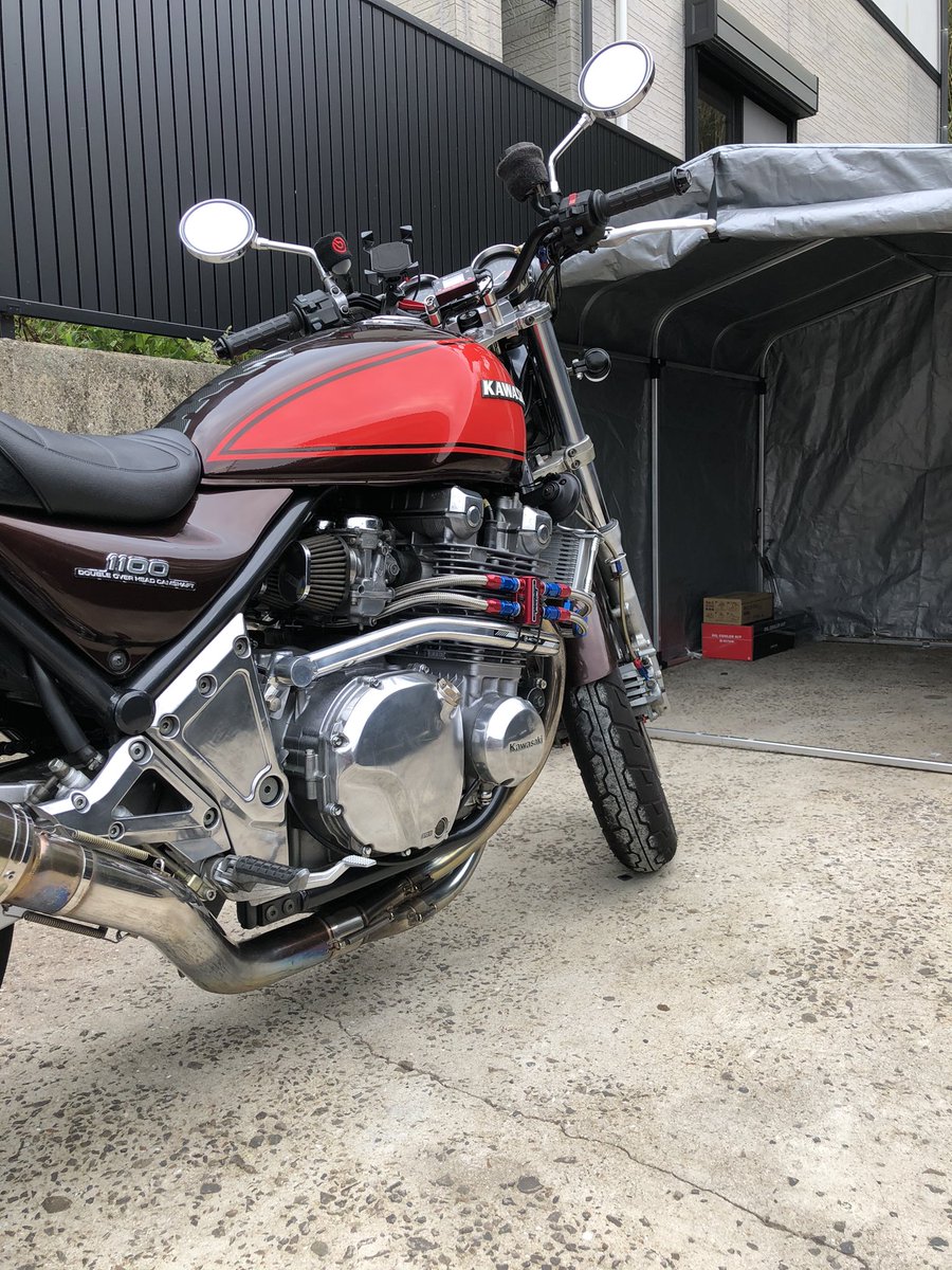 オイルクーラーとサブフレームの取り付け。 #ゼファー1100 #kawasaki