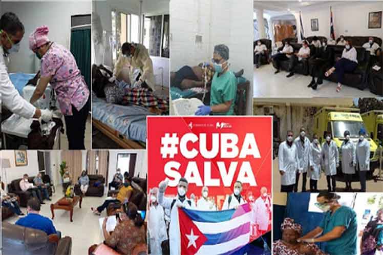 PortuondoBlanco's tweet photo. El ejército de batas blancas de #Cuba es inexpugnable porque su único propósito es combatir y derrotar a la muerte. Por 62 años defendiendo las conquistas de la Revolución 
#HéroesDeLaSalud #ACubaPonleCorazón #PatriaOMuerteVenceremos 

@cubacooperaven @MINSAPCuba @japortalmiranda https://t.co/8AKweZzaF1