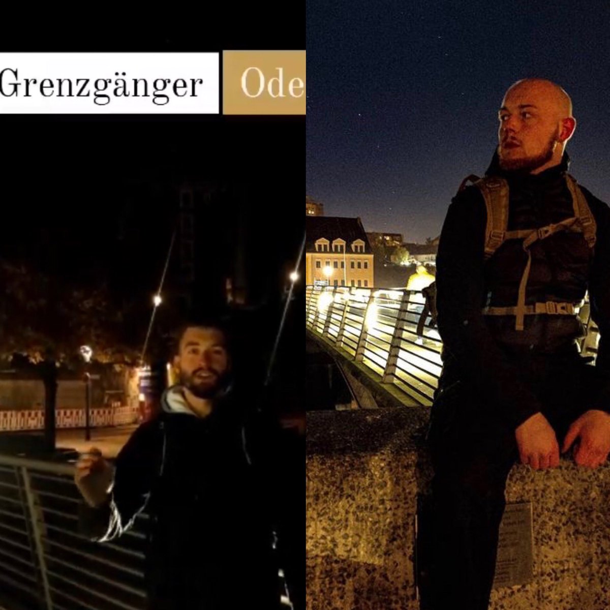 AnjaHennersdorf's tweet photo. Letzte Nacht sind die Rechtsextremen Maximilian Thorn (IB) und André Laaf (Primus, NDS) gemeinsam an der deutsch/polnischen Grenze in #Görlitz patrouilliert und verkünden 3 Migranten „aufgegriffen“ und der Polizei übergeben zu haben. 1/2
@PolizeiSachsen https://t.co/UYi8lSdjYe