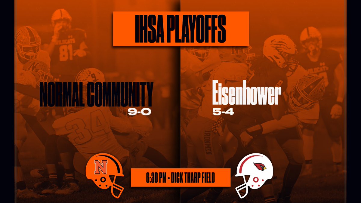 IRON_ATHLETICS1's tweet photo. #3 Normal Community vs #30 Eisenhower, Friday, October 29, 6:30 PM, at Dick Tharp Field! https://t.co/EGUlUJIEn5