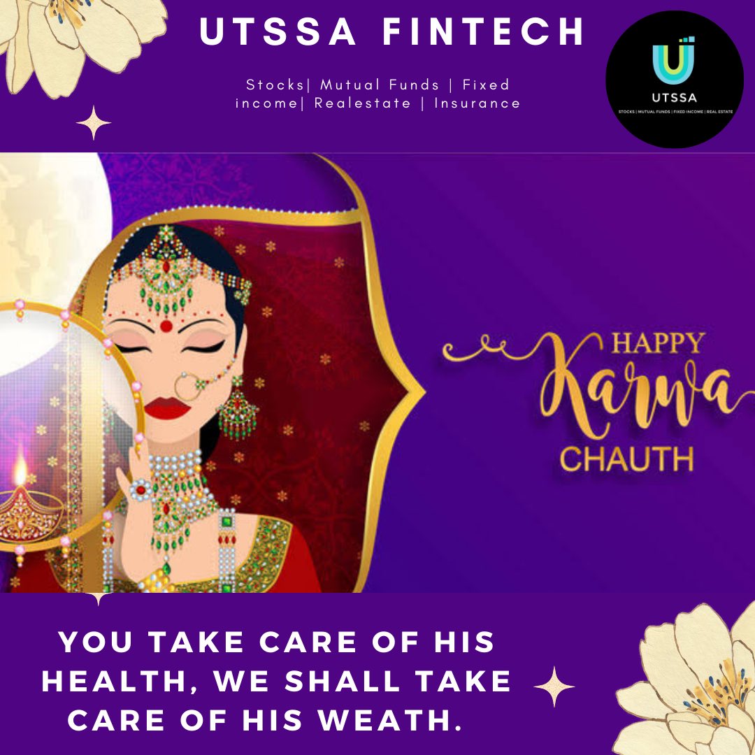 UtssaFintech's tweet photo. Karvachauth Celebrations 📈

You take care of his health, we shall take care of his wealth.

01146508057, +919811159173, +91 11-35540878

#stocks #mutualfunds #fixedincome #realestate #insurance https://t.co/od9wu07yLG