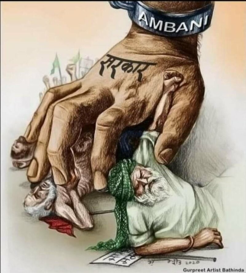 Raman_08O's tweet photo. Evil may get some happiness in beginning but Evil has “bad ending”#FarmersVsCorporates #FarmersProtest #india https://t.co/x6VOLwv84L