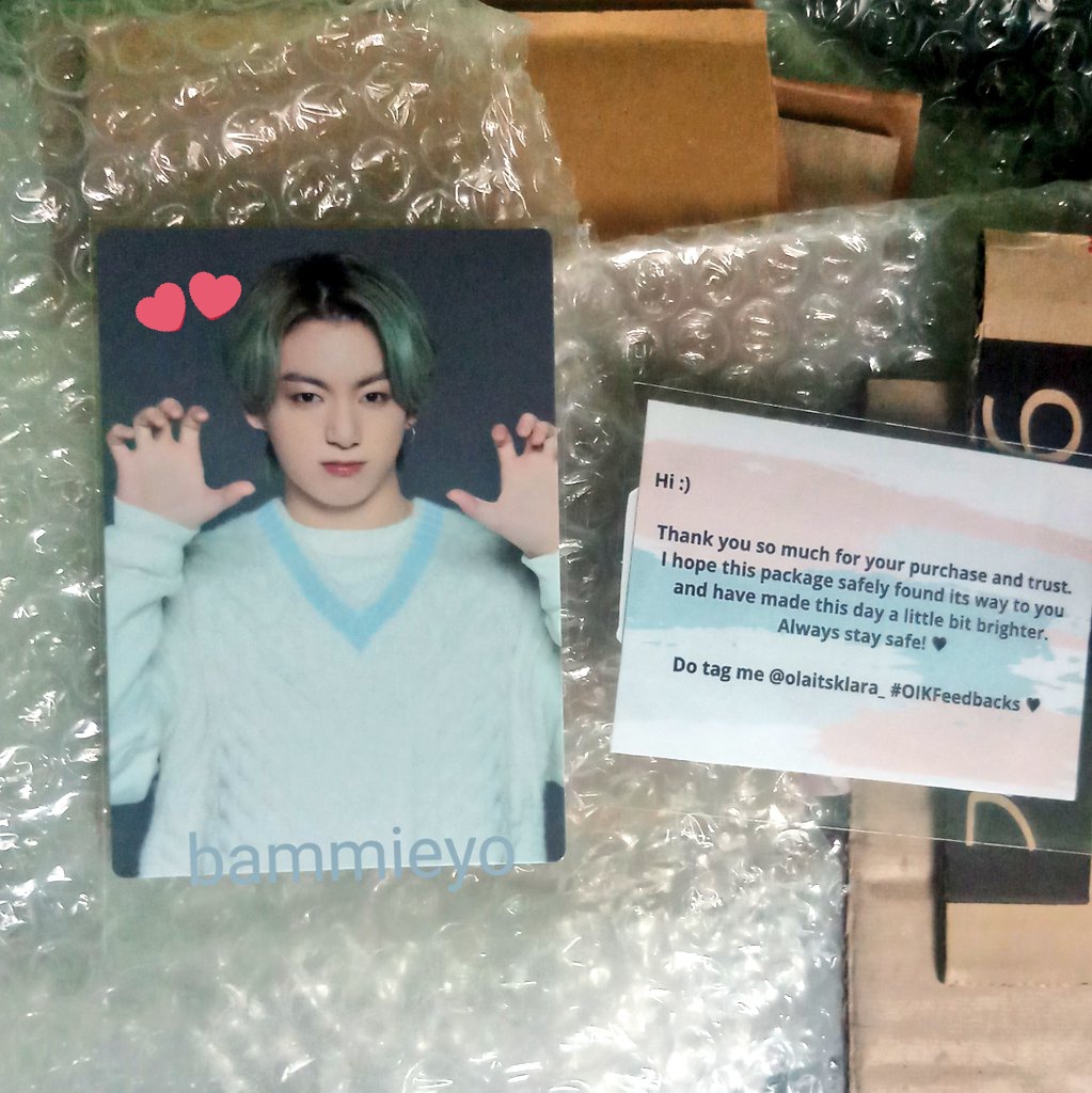 sparkflx's tweet photo. jk arrived safely ☀️, thank you so much @olaitsklara_ #OIKFeedbacks 💖 https://t.co/MnkoGqENdS
