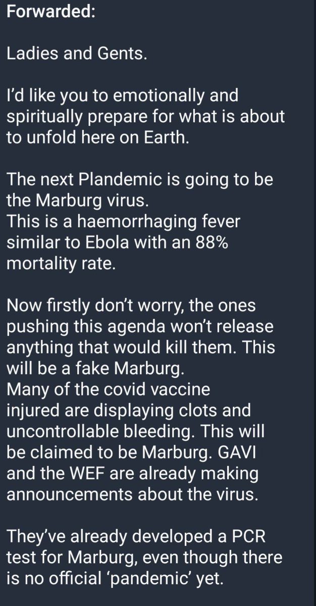 yibbiy's tweet image. #Marburg #virus ☠️☠️☠️💉💉💉 

Make sure people know. 

#FreedomFlu