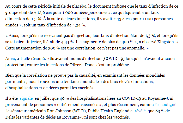 jl_proulx's tweet photo. Une ancienne employée de Pfizer, qui travaille maintenant comme analyste de l'industrie, a fourni des documents indiquant que la compagnie sait que son vaccin rend les gens qui le reçoivent plus susceptibles de contracter le coronavirus.

Source : https://t.co/DV9JoEYJUu https://t.co/18eeqJpWdx