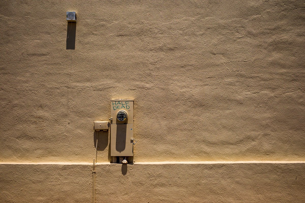 lgillen's tweet photo. If you wanted to know what Prada Marfa looks like photographed, we’ll…, this is my best answer. Because this is it. #streetphotography #pradamarfa #halfdead #graffiti #thebackside #marfa #texas #leica https://t.co/57lJ7AwXuK
