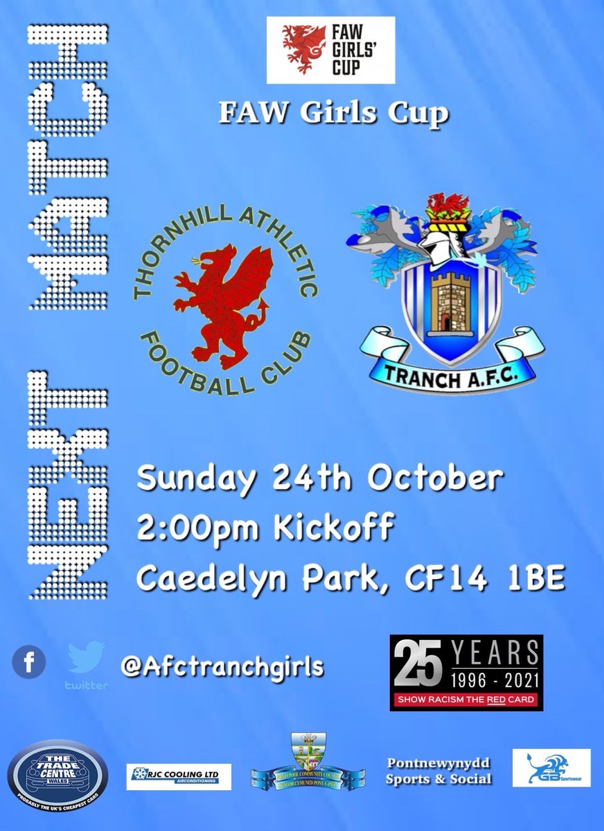 CroesyafcWomen's tweet photo. โฝ๏ธ๐ต Match Day ๐ตโฝ๏ธ
Sunday we are in FAW Girls Cup action
๐ Sunday 24th October
๐ @ThornhillAthFC
๐ Caedelyn Park, CF14 1BE
โฑ 2:00pm Kickoff
#TLFC https://t.co/bfejGXHQiA