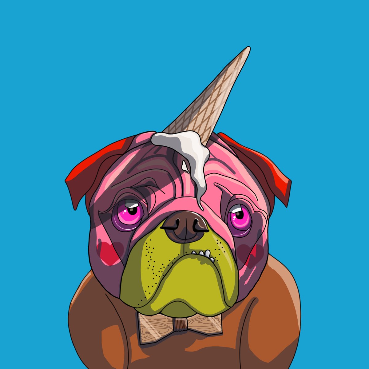 TopDogBeachClub's tweet photo. Fun fact: the ice cream #TopDog head accessory is inspired by @itsdougthepug. We love that little guy! 

#NFT #TDBC #TCBD #PugLife https://t.co/AUhZeXF2P1