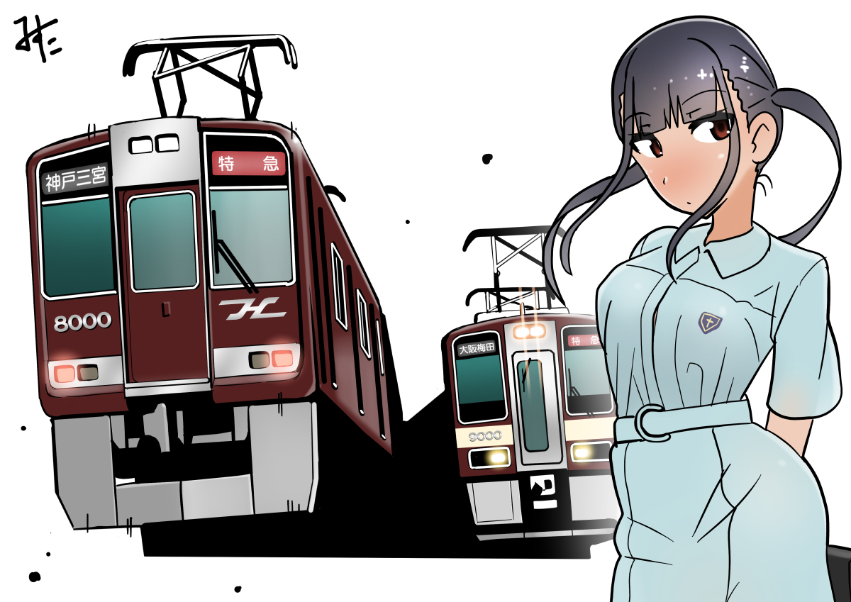 「少し違う世界の阪急電鉄8000Fとお嬢様ツインテちゃん 」|みすた亭のイラスト