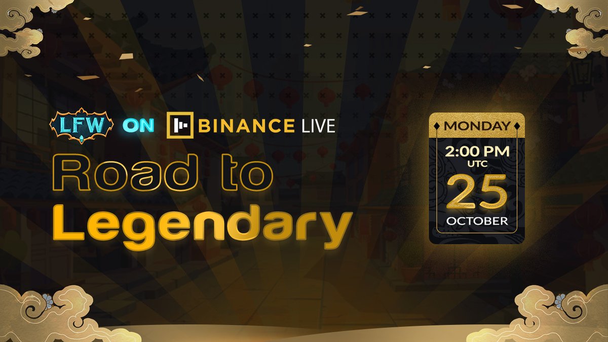 🔈 Thomas Lang - #LFW CEO &amp; Co-founder is about to show up on Binance Live

🎁 Legendary Campaign - Free NFT to celebrate
For All of #LFW &amp; #Binance Community  👉 bit.ly/3EbMwso

⏱ Join us at 2PM Oct 25th, 2021 UTC

#LFW #Binance #AMA #BSC #GameFi #Giveaway