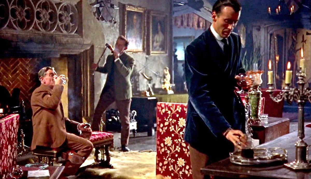 HorrorHammer1's tweet photo. Christopher Lee, André Morell and Peter Cushing in 'The Hound of the Baskervilles' Hammer (1959) What atmosphere..... #BernardRobinson #JackAsher https://t.co/CJWunQGIfN