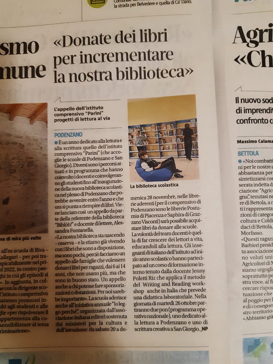 donatabcc's tweet photo. La scuola dove insegno è a caccia di libri per la biblioteca! Mi aiutate a diffondere? @bibloh_biblh1 @SalonedelLibro @Off_Gutenberg @IWTeachers @ioleggoperche @Centro_libro @maggiodeilibri @PiacenzaSera @M_L_O_L https://t.co/hd0ThIV4gO