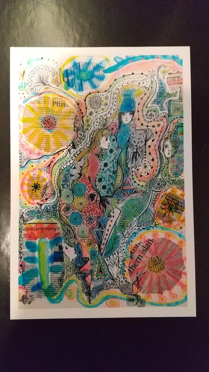 そろそろエンジンかけなくては‼️ #小さな絵 #ペン画 #コラージュ