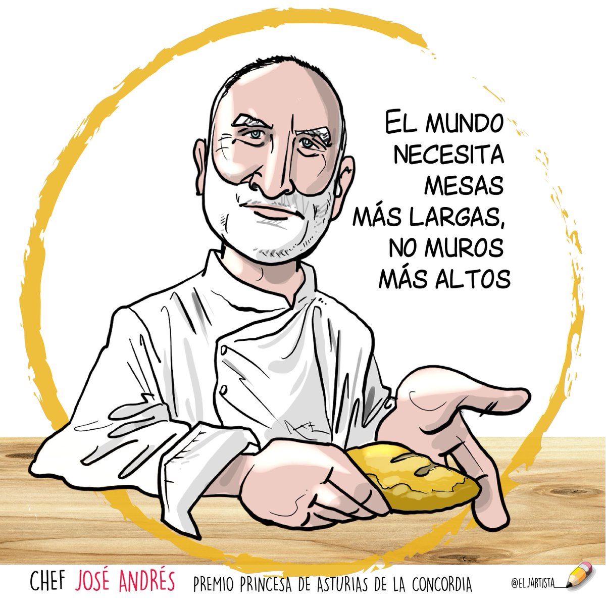 "Dadles vosotros de comer"... <a href="/chefjoseandres/">Chef José Andrés 🕊️🥘🍳</a>
 #PremiosPrincesadeAsturias  #FelizDomingo #compArte #Ama #evangelio #GodIsGood #mercachifles #nuevaevangelizaccion #Cambiaelmundo #ElSoploIlustrado