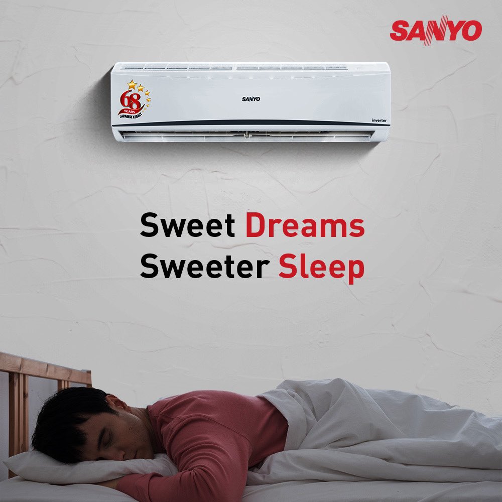 It’s always a sweet and sound sleep with the Sleep Function that auto adjusts the temperature for your comfort.

#Sanyo #technology #inverterAC #SplitAC #chilling #saving #autumn #autumn2021 #cooling