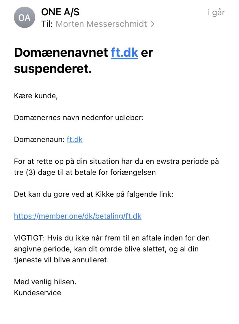 MrMesserschmidt's tweet image. Det er alligevel ikke hver dag, man bliver forvekslet med Folketingets webadministrator… #phishing #webfup #paspå