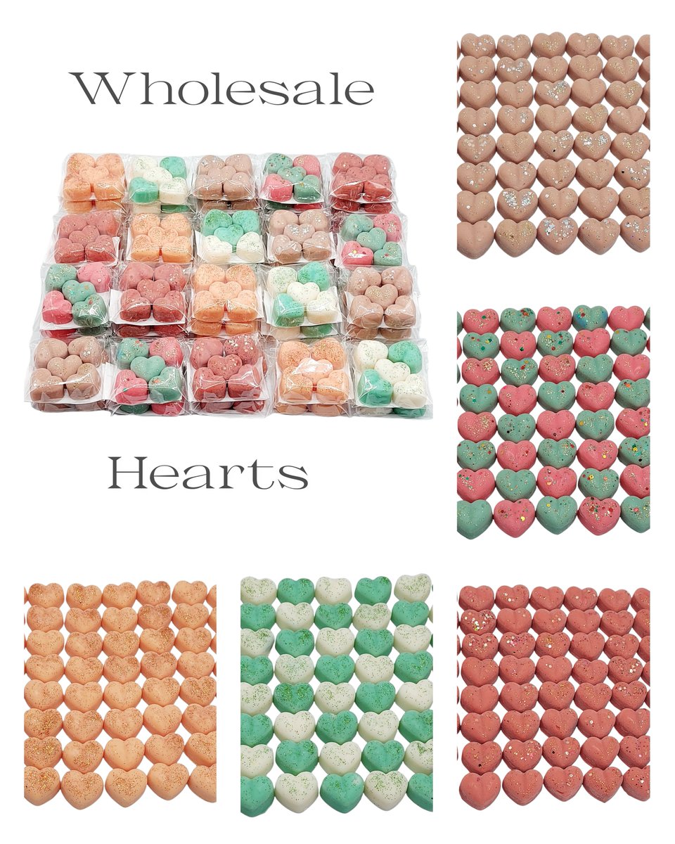 Wholesale wax melt heart bundle, choose 5 scents, 100 wax melt hearts melsmelts.myshopify.com/products/whole… 
#wholesale #giftideas #giftshop #scents #handmade #uk