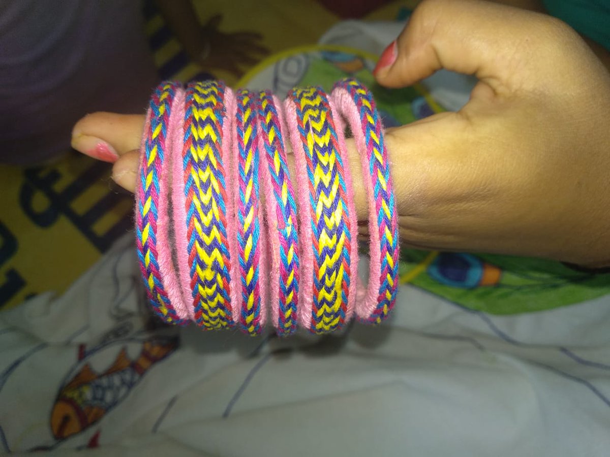 scopebihar's tweet photo. Threaded bangles made by our @HCSSC_INDIA
 students undergoing training by @MSDESkillIndia
 at @NSDCINDIA Training Centre in Madhubani, Bihar funded by PMKVY-CSSM @BiharSDM
 @handicraftsdc 
 #AtmanirbharBharat #womenempowerment  #handembroidery https://t.co/7AZ6creVPk
