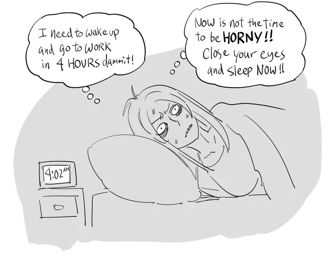 Request: Lady is tired but too horny to sleep. 