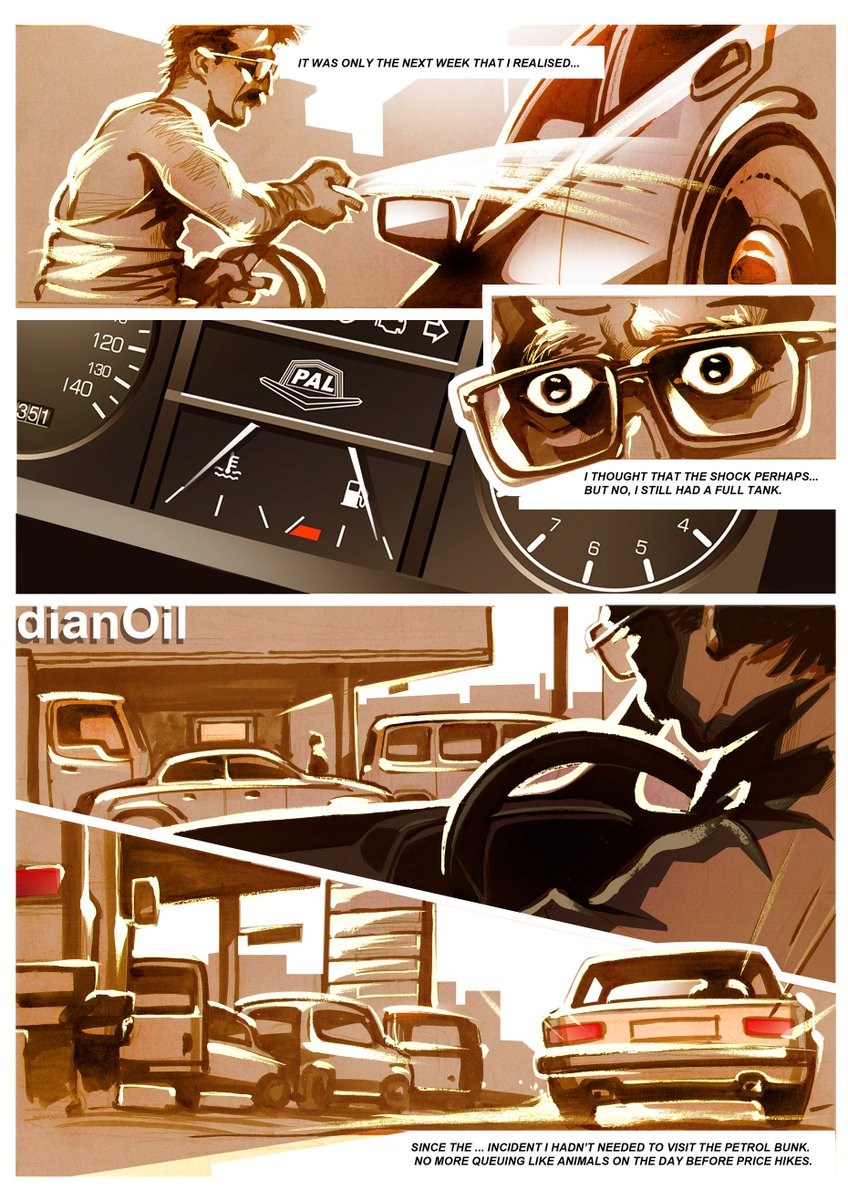 Syenagiri's tweet photo. The rise in oil costs - is there a solution? Read the intriguing story from Bangalore Graphic Novel by @Unudurti Art by Rupesh. You can find the book at https://t.co/ZYaILEsGg0 https://t.co/MxIL8DhD46