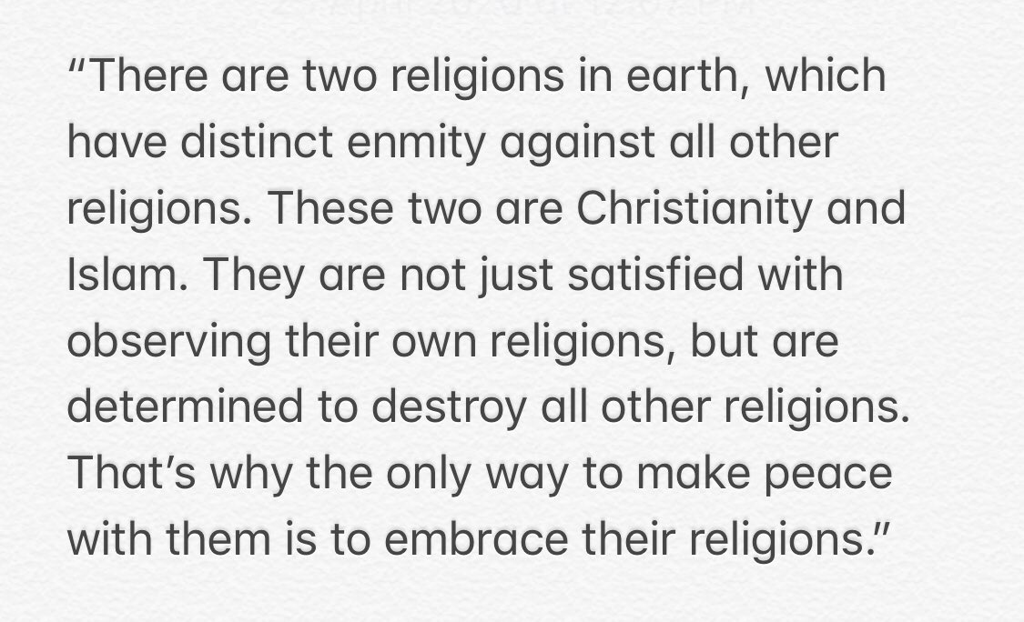 LastOfThePagan's tweet photo. @RamBhar08937750 @NarayanaNamoh @hate_hindu @HinduHate Rabindra Nath Thakur once wrote this.

Its high time #Dharmic #Indic #Sanatani people recognize this; non #Dharmics #DONOT consider all religions as equal

Once we do; it becomes easier to understand the philosophy driving their words &amp; actions. 

https://t.co/gtSMbsS0NY https://t.co/RNB3sKt5Fx