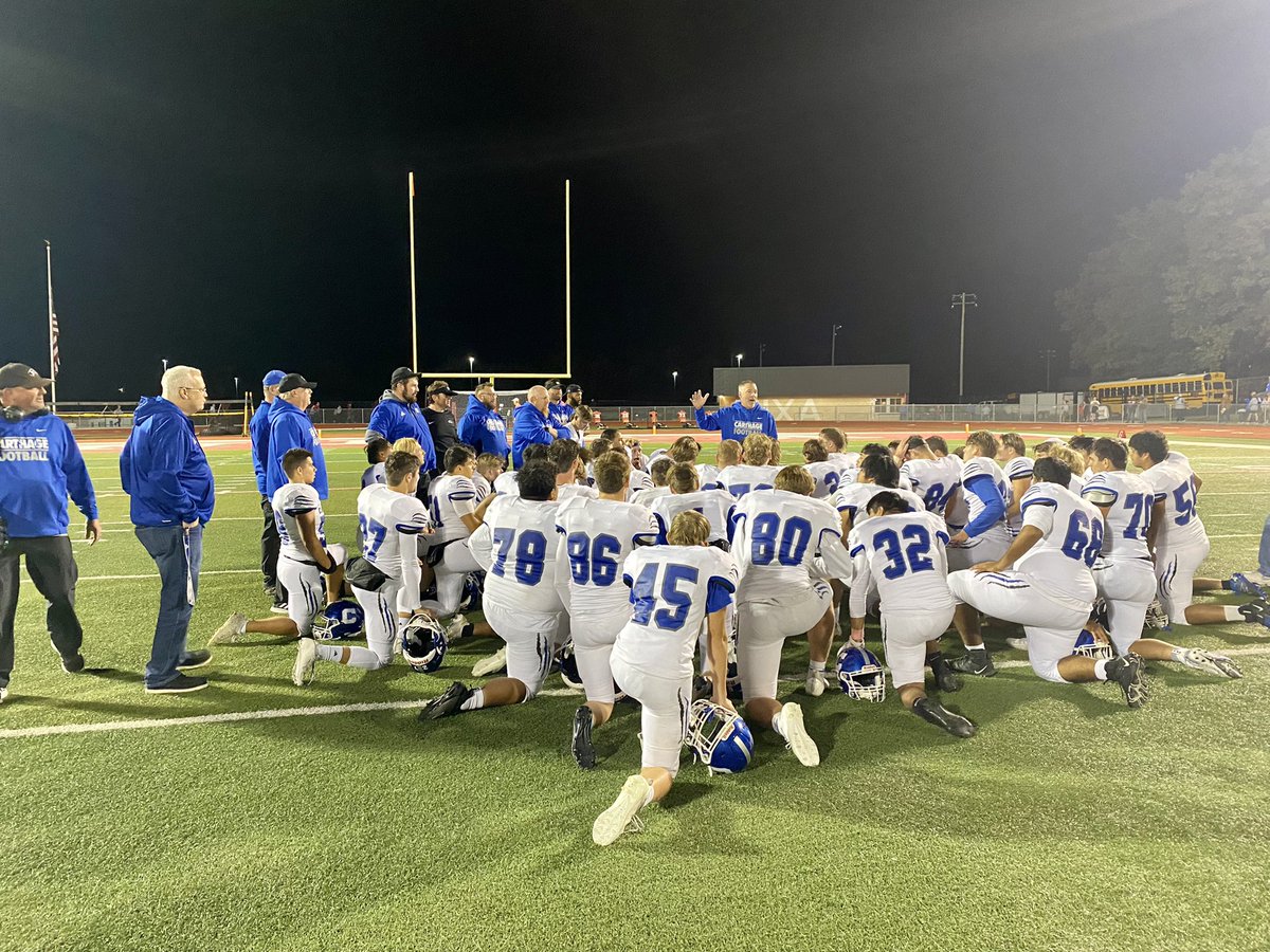 Carthage over Nixa 49-14 
Congratulations to Coach Jon Guidie &amp; the Carthage Tigers they end regular season undefeated. Carthage has a bye next weekend the beginning of district playoffs!
<a href="/JonGuidie/">Jon Guidie</a> 
@JoplinGlobe 
@J_GlobeSports 
<a href="/CarthageTigerAD/">Mark Holderbaum</a> 
<a href="/carthagecollier/">Darren Collier</a>