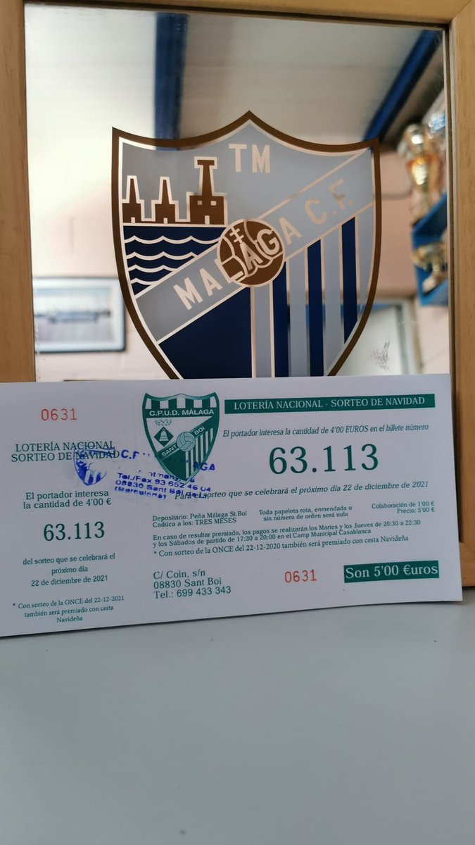 ▪️LOTERÍA▪️

Como cada año disponemos de talonarios y papeletas sueltas para el sorteo de navidad.  63.113 

Podéis conseguirlos o bien por mensaje privado o en EL BAR! 

Este año es el nuestro, mañana más y mejor!

#cositas#detalles#somosmalaga