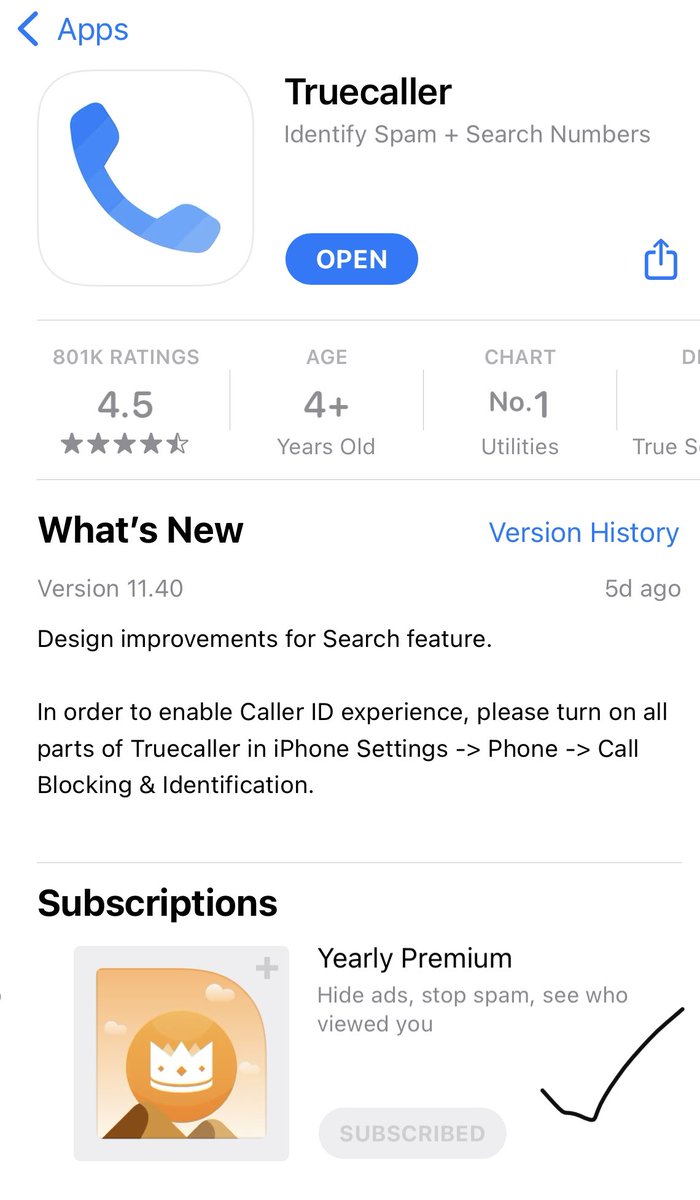 iamsateez's tweet photo. @Truecaller hello, i have already subscribed yearly premium, still showing unlock premium😮 Kindly check?? https://t.co/w6jRIyUEb5
