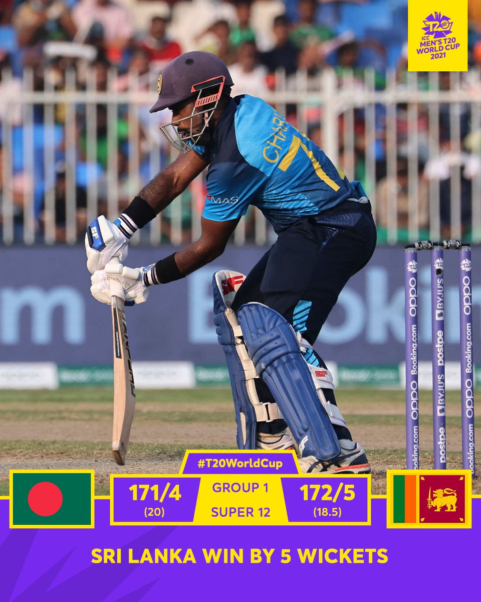 Sri Lanka continue their brilliant form at the #T20WorldCup 2021 💪

#SLvBAN | bit.ly/T20WC-M15