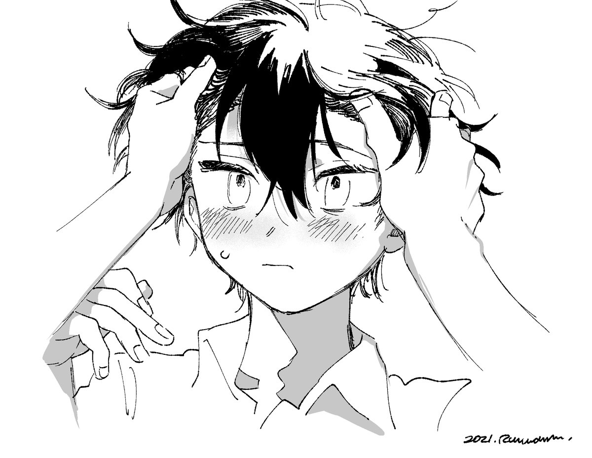 髪が長すぎて親戚のお姉さんにわしゃーっとやられる少年 