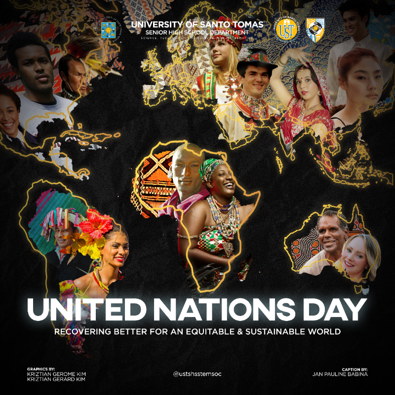 ustshsstemsoc's tweet photo. On this day, October 24, the treaty of the United Nations was brought into existence to promote unity and cease conflict among nations. 🤝🌍

Let us all remember that being 'united' is not only being joined together but also helping each other in times of trouble and success. 🌟