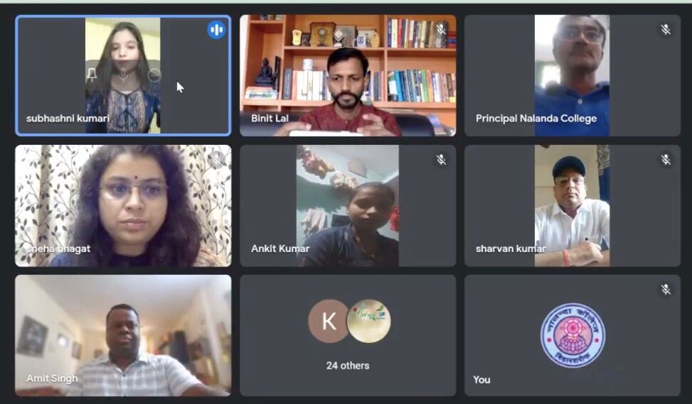 NalandaCollege2's tweet photo. Department of Political Science, Nalanda College has organised UN Day webinar on “Afghanistan Crisis and Role of UN”. Thank u @amitsinghjnu  and Dr Sneha for your address on this special day. 
@MEAIndia @IndianEmbKabul @sanjayjavin @ugc_india @icssr @BiharEducation_ @dmnalanda https://t.co/j5HE7WjqQt