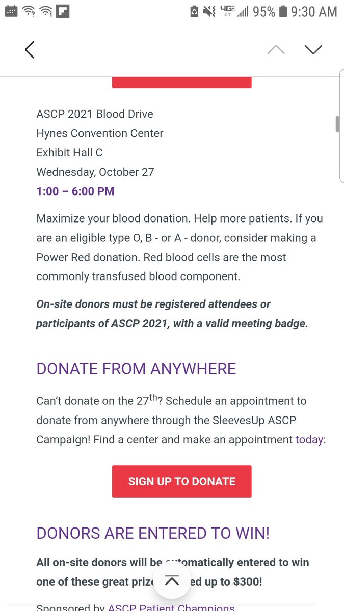 EviAbadaMD's tweet photo. Are you registered for the #ASCP2021 in-person + virtual conference? It just gets better! Blood supplies are at critical levels nationwide and you can make a difference from anywhere and sign up to donate life-saving blood products! I am sooo looking forward to #PathtoBoston๐ค https://t.co/skiA2ZqJv3