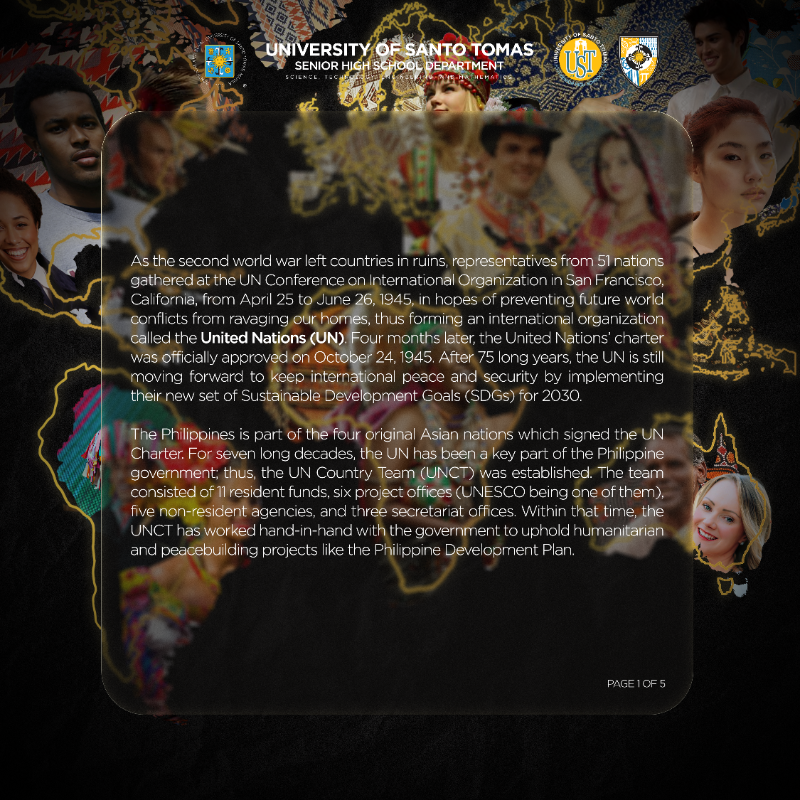 ustshsstemsoc's tweet photo. On this day, October 24, the treaty of the United Nations was brought into existence to promote unity and cease conflict among nations. 🤝🌍

Let us all remember that being 'united' is not only being joined together but also helping each other in times of trouble and success. 🌟