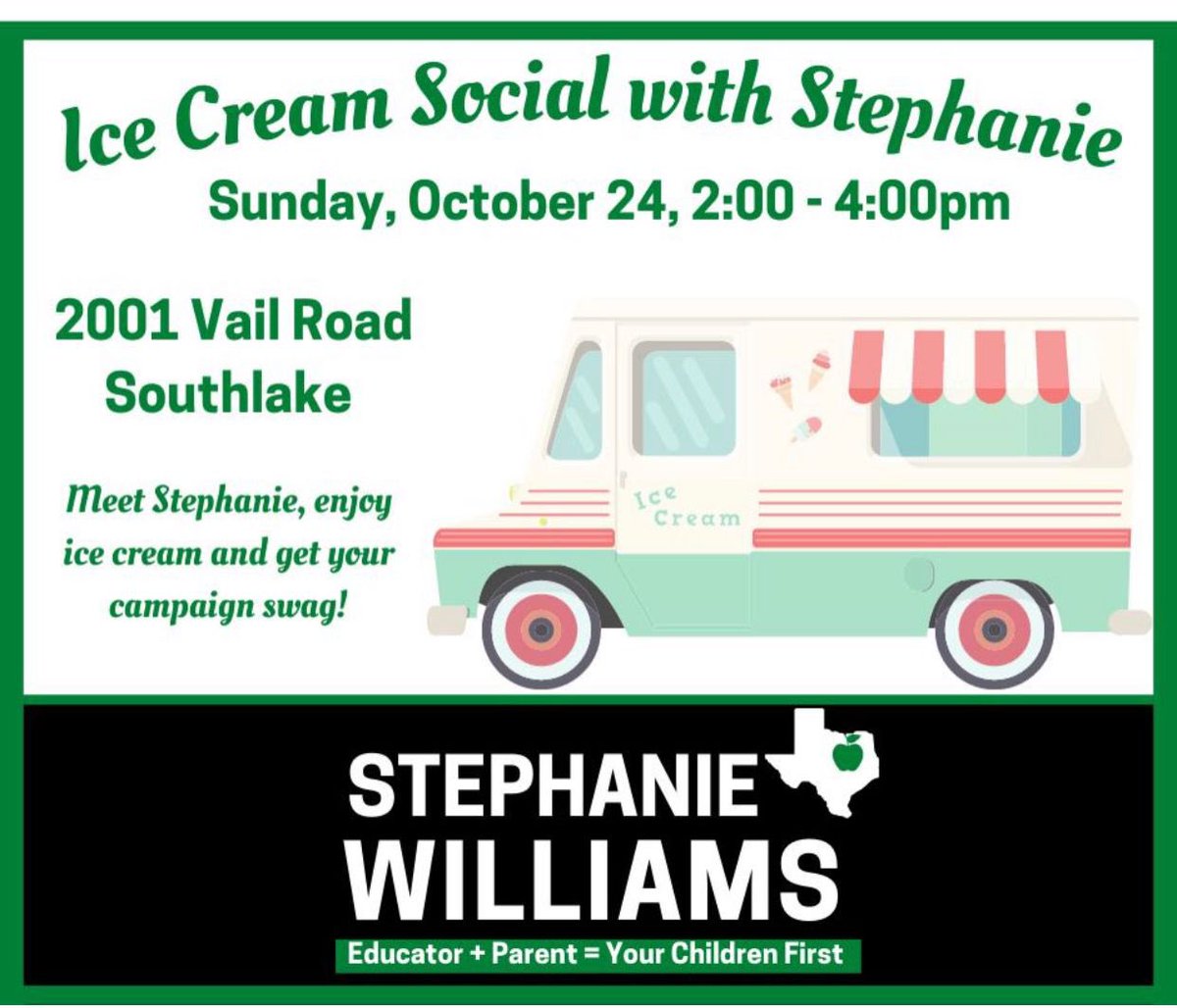 EAJannFamMom's tweet photo. Do you still want to meet Stephanie? Come out today! #voteforStephanie https://t.co/cRXNB0it27