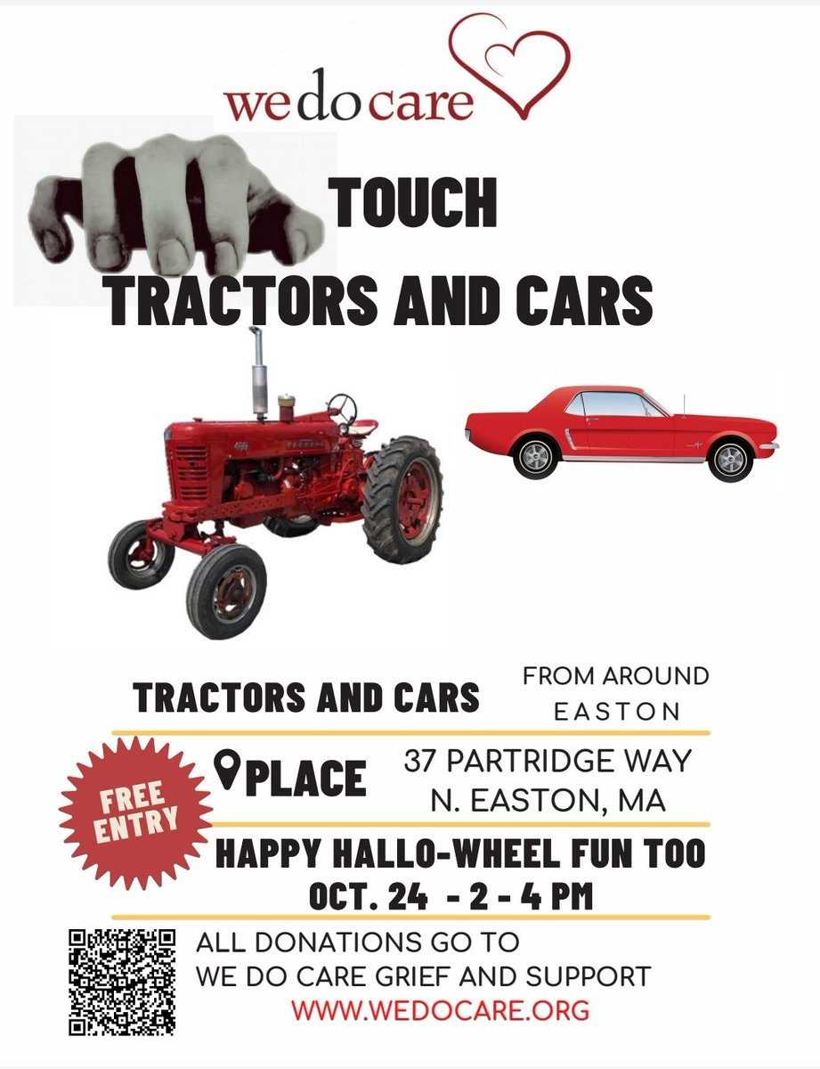 SandyDSilva's tweet photo. Keep the #Fun going @EastonMA @EastonMapd  something to do with children of all ages.. @Wedocaregrief #Weekend of #Joy
All it takes is one #person who #cares 
#familyfun #touchTractor  #corvette @WGBH @WCVB @7News @NBC10 @wpri12 @WFXTDesk @WGBX @Lifeisgood
 #FordMustang #classic https://t.co/iD4AmTcYFl