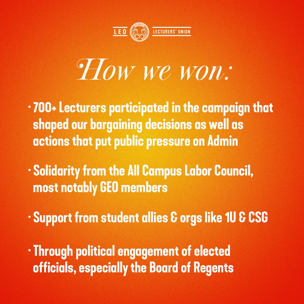 LEOUnionUmich's tweet photo. Lecturers' Contract Gains Post:
Benefits (2/2)
Child Care: Special Conference in 2021-22 for the Union and ALLIES(!) to discuss, ask questions, and provide feedback about child care at the University.
#CollectiveBargaining
#Childcare
#UMich
@geo3550 @hoaumich #UPAMM #UMPNC https://t.co/1Wvie9RgjE