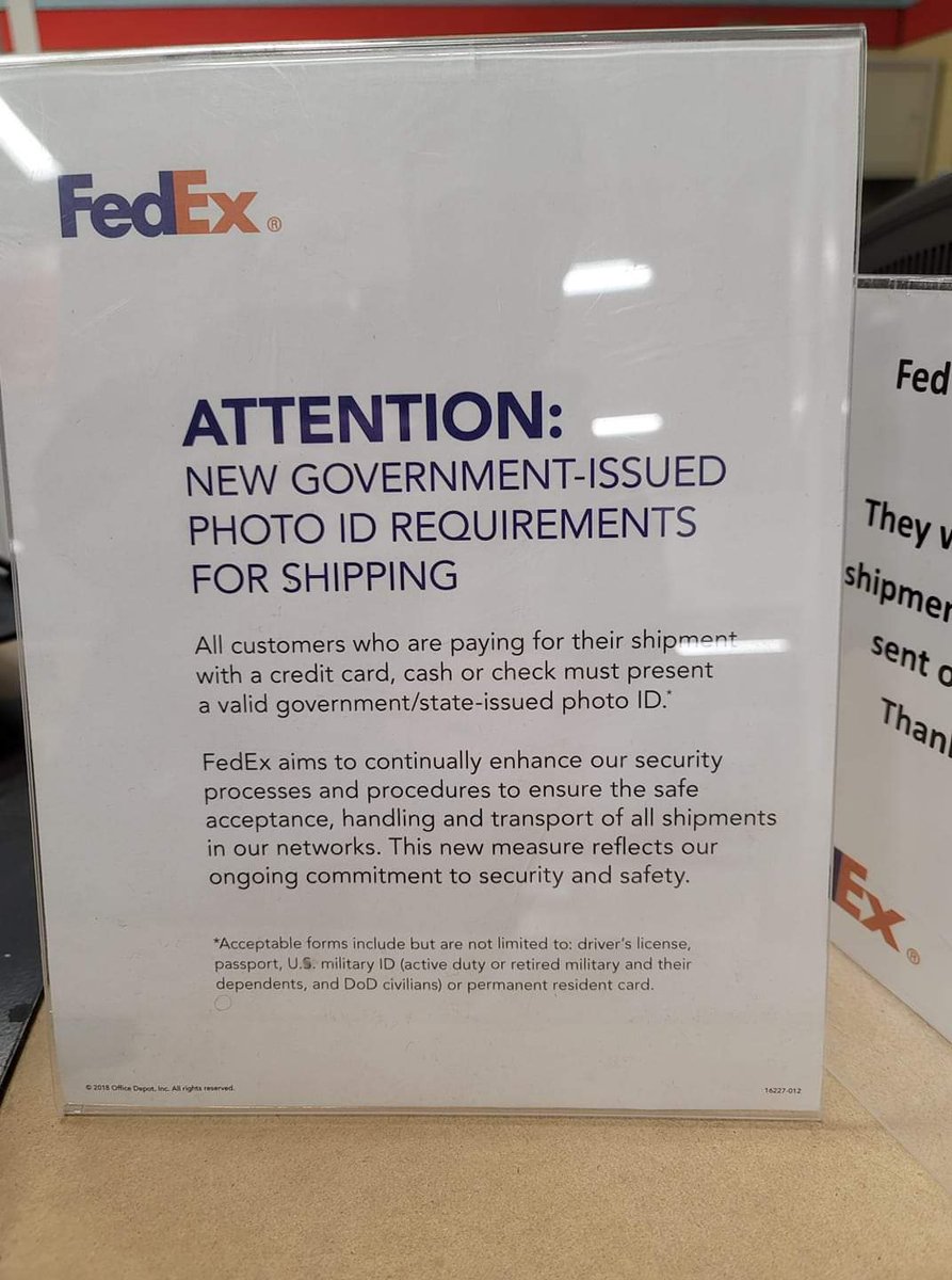 ChuckNewman13's tweet photo. Interesting. You need an ID to ship a package, even when paying cash, but don't need an ID to vote.
#UNRIG #TrumpWon https://t.co/WAAzeZq9Dn