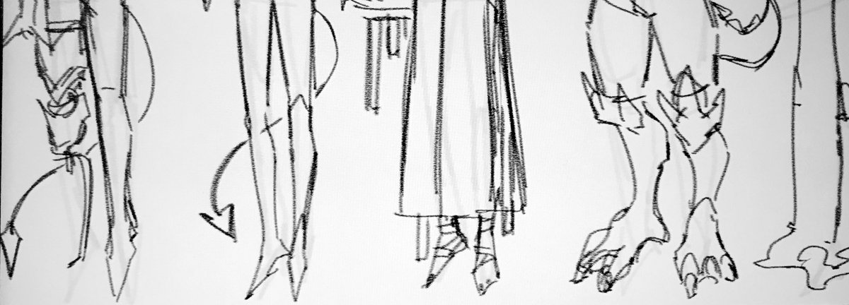 デザイン案というか、簡単なラフ描き起こしながら。やはり人外化が進む…🎃 