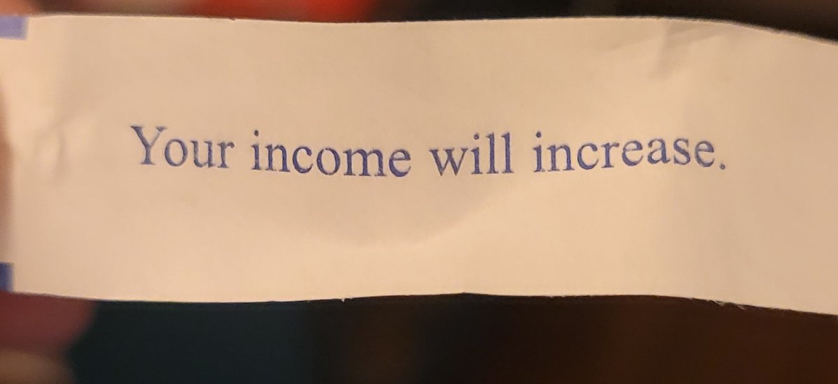 ShadowOfMin's tweet photo. I feel like someone is watching me and knows I'm poor and stressed out by my financial situation 👀😅 there was a random fortune cookie sitting on my dresser, this was the fortune.. I really need this to happen because I can't even pay all of my bills 😬😂💜🤞 #brokeproblems https://t.co/RxYbdKzJwP