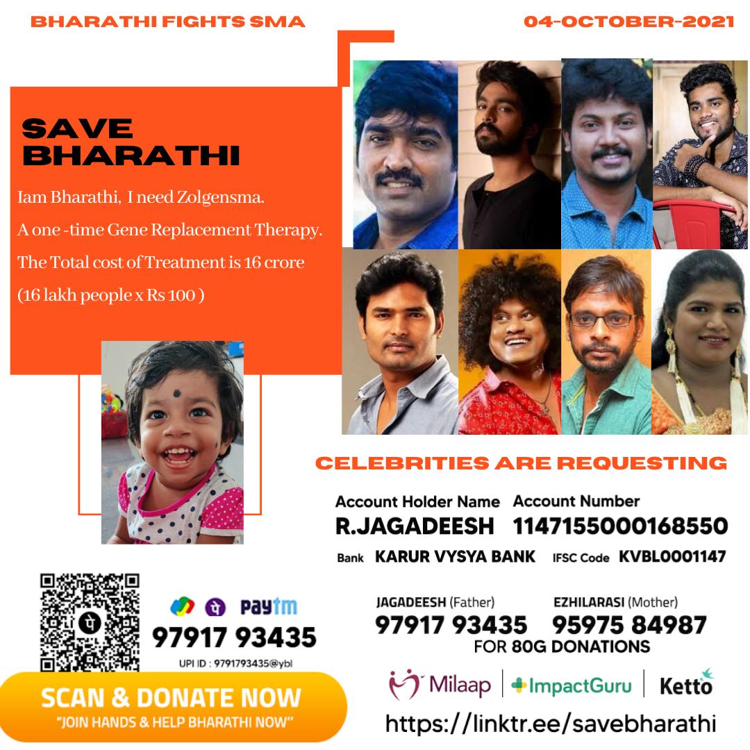 jeeva_rasappan's tweet image. #TimeToSaveBharathi
@bharathifights 
@nsitharamanoffc 
@nsitharaman 
@VanathiBJP 
@BJP4India 
@BJP4TamilNadu 
@PMOIndia

Kindly support Bharathi to live a normal life... We dont have much time...Spread the word... Help us reach the huge target of Rs.4 Crores in next 10 days...