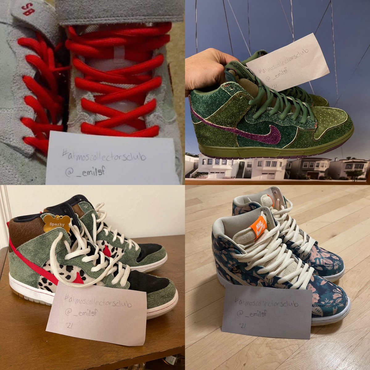 _emilsf's tweet photo. @atmos_usa Bingo! 4th column, 4 4/20 SBs. The Skunks are my prized possession. Being a size 13 in the SB game is a problem so this raffle chance is my best one! #atmoscollectorsclub https://t.co/t4tX6IPFOG
