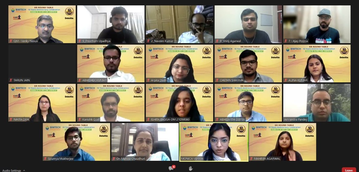 MediaBimtech's tweet photo. With day - 3, BIMTECH marks the end of the 10th HR Round Table conference 2021. The event concluded in high spirits and on a successful notes. 

#Quiz #hercules #mediaconduit #WeKeepYouTrending https://t.co/12mDh0sQXq