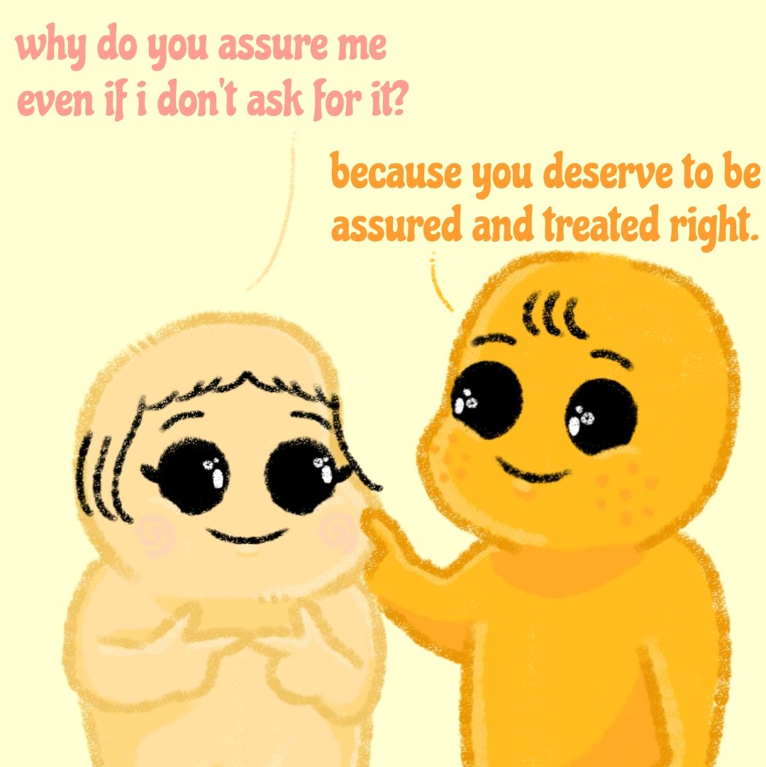 make your partner feel assured and reassured at all times. 💛✨
