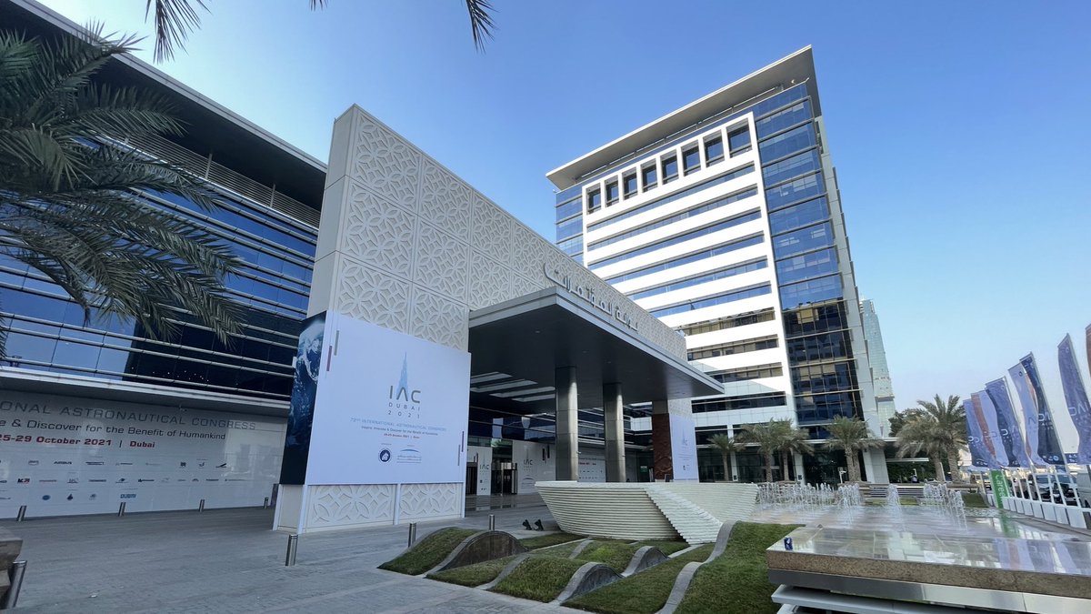 kitsatellite's tweet photo. Hello from Dubai! We’re at #IAC2021, the biggest astronautical gathering in the world this year. So if you’d like to see a WISA Woodsat mock-up or have a chat about #kitsat, @wisawoodsat or @ArcticAstroHQ, send a DM or email to jari@kitsat.fi. See you! https://t.co/owLPw4rt7K