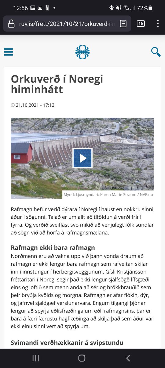 BrickBarrok's tweet photo. Er það virkilega, góð hugmynd að selja raforku úr landi? Get ekki betur séð en að það sé að koma Norðmönnum í vandræði. https://t.co/O6GLl3r2Si