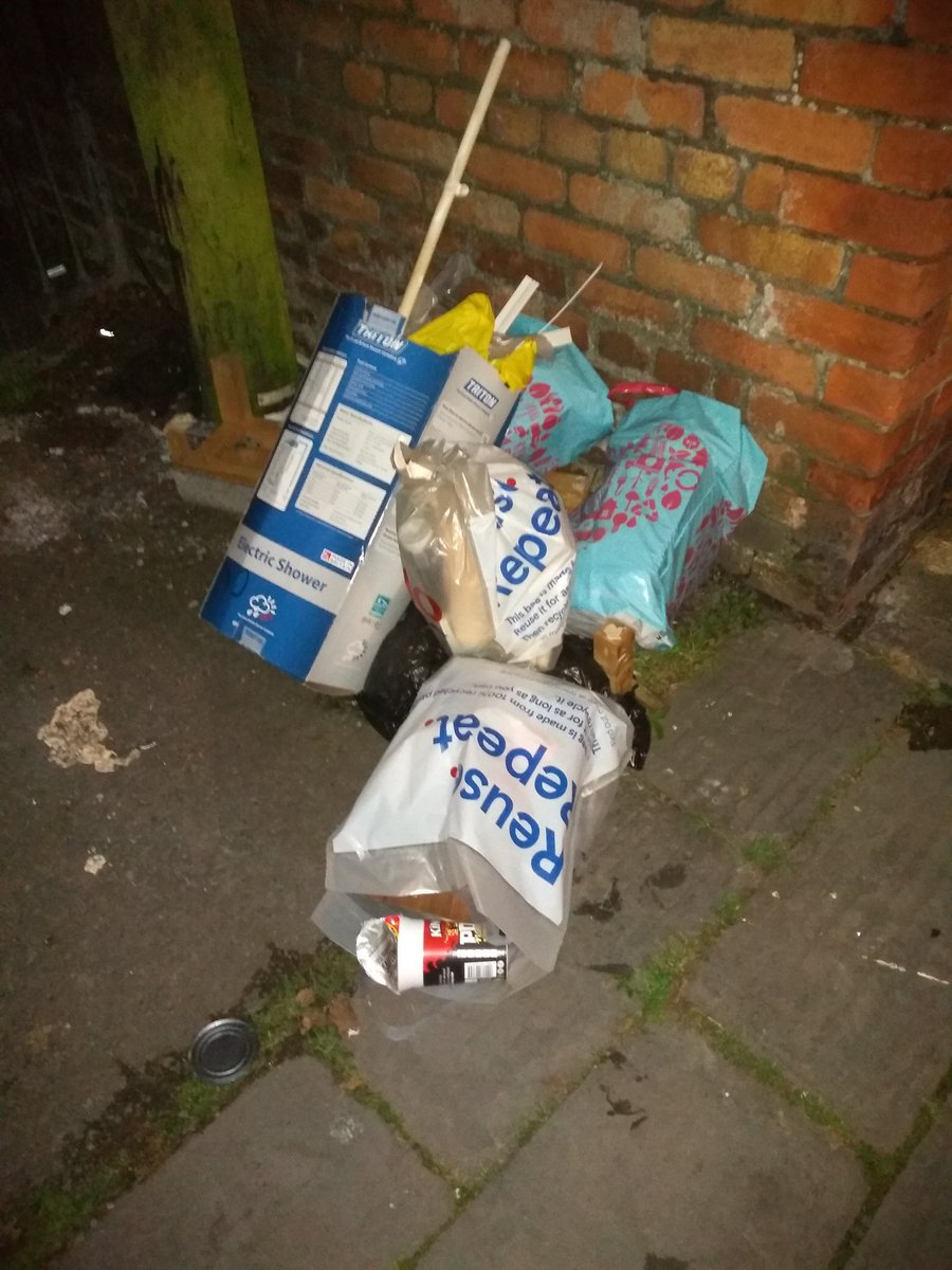 The_curious_imp's tweet photo. Flytipping 2 ends Neville St alley,+ near tree midway.Could you collect please? @cardiffcouncil @TidyRiverside 1st picture 9pm yesterday,had doubled by 9 am this morning! https://t.co/6VjQafLWPO