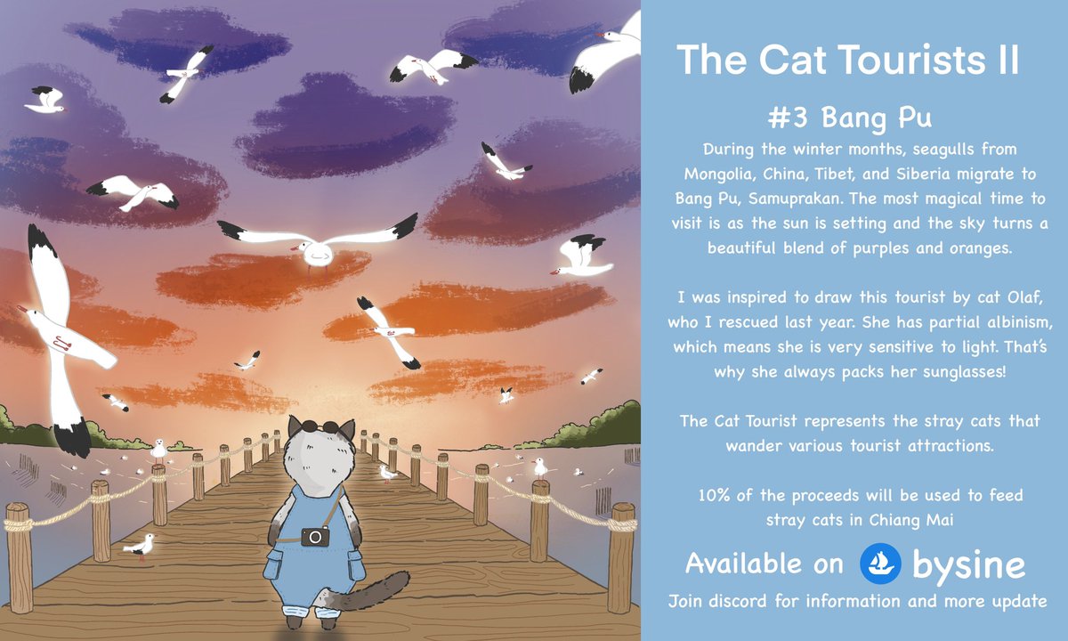 sinebysine_'s tweet photo. The Cat Tourists ll 

Inspired by 4 stray cats I rescued and 10 % of each proceeds will be used to feed stray cats in Chiang Mai
Check out 
#3 https://t.co/tQYSPdoz2Z
#4 https://t.co/ui7LVW3I5b
#5 https://t.co/ANixUhdNYR

More in the thread🔻 https://t.co/Tk4BzCvXmJ